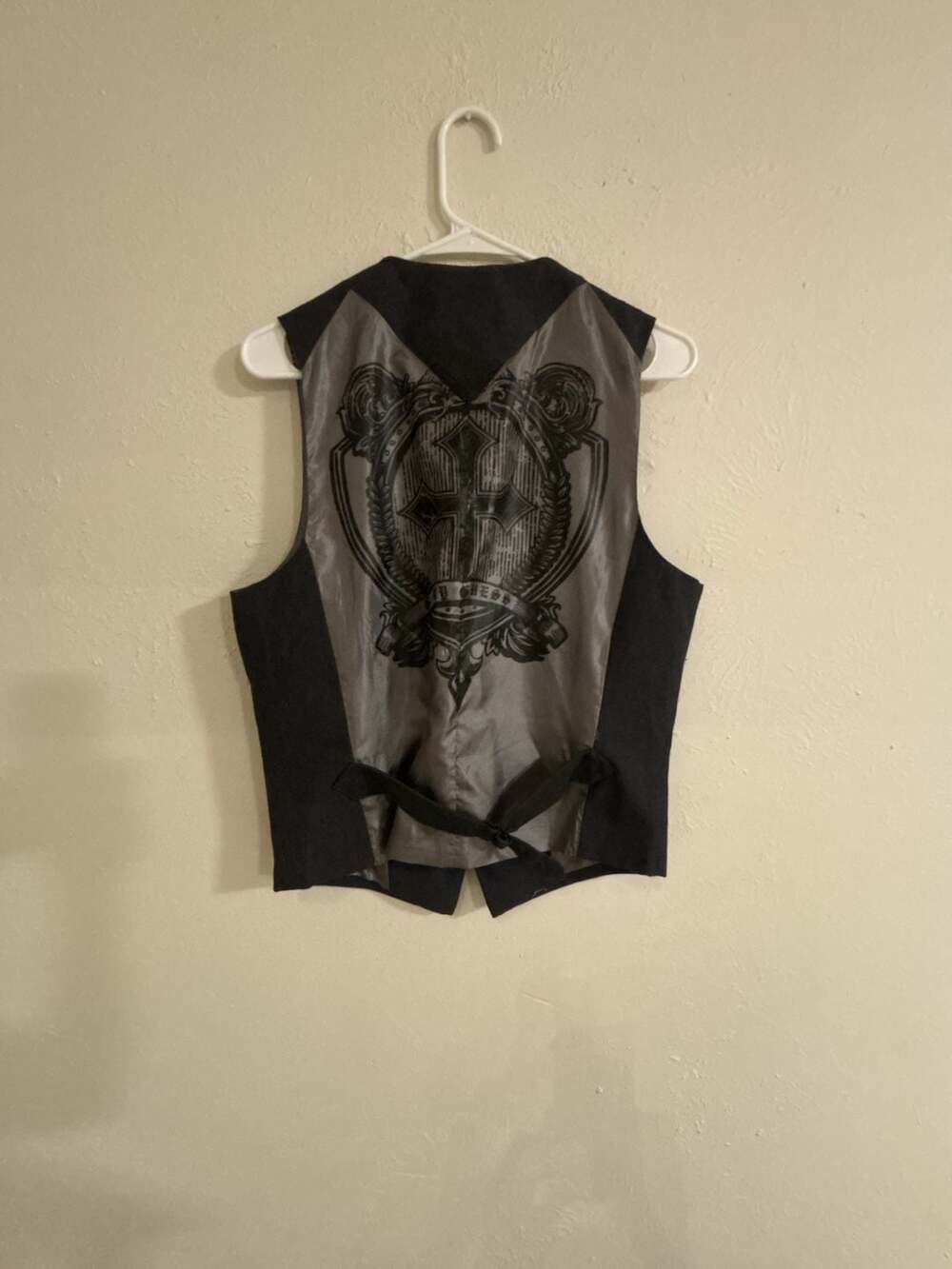 G by Guess Black Denim Steampunk Goth Waistcoat Vest - Picture 5 of 8